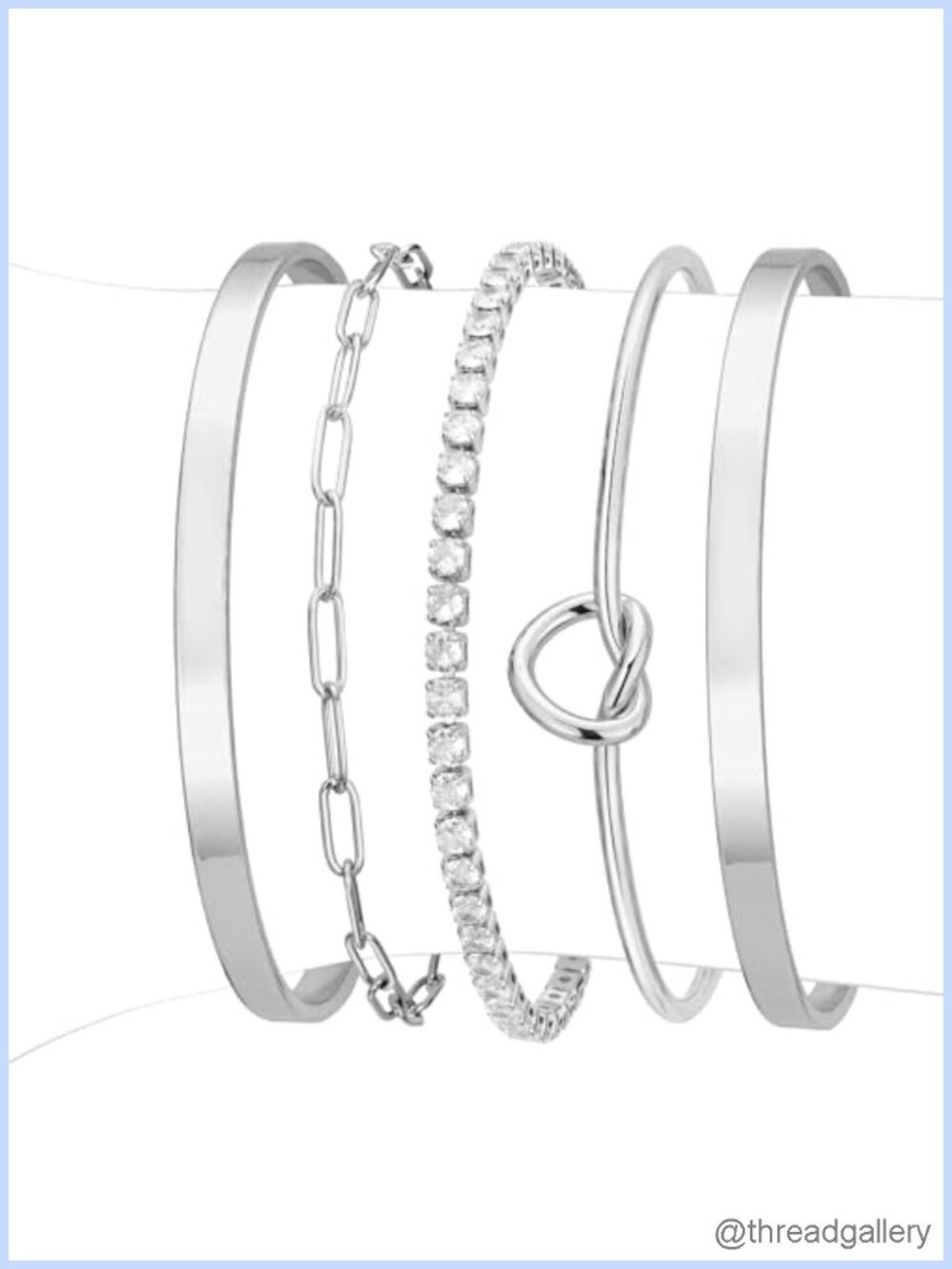 Hypoallergenic Silver-Plated Brass Women's Bangle Bracelets Stackable Cuff